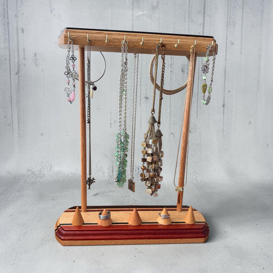 The Heirloom Jewelry Stand | Handmade Wooden Necklace Organizer & Ring Holder